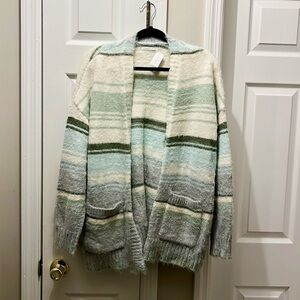 American Eagle Striped Knit Cardigan